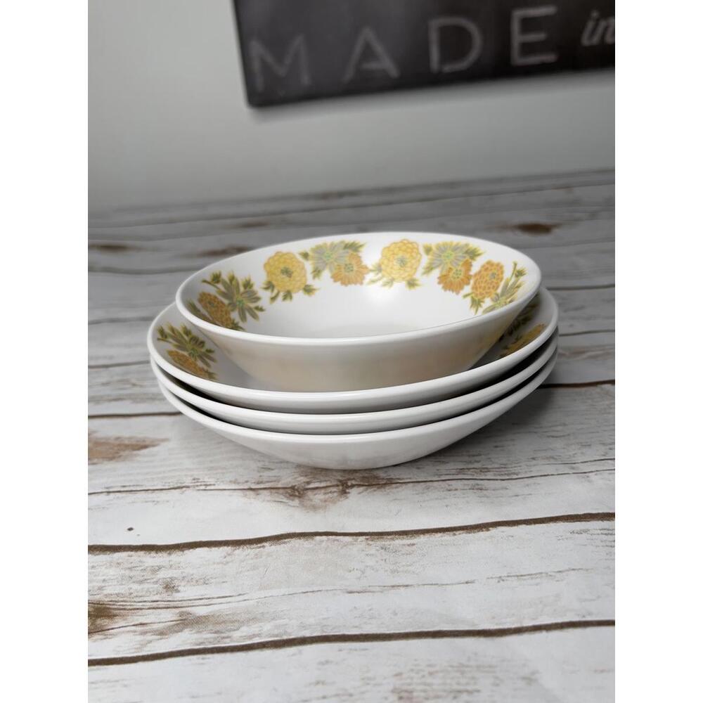 Noritake Progression Sunny Side Floral Soup Bowls‎ Set of 4